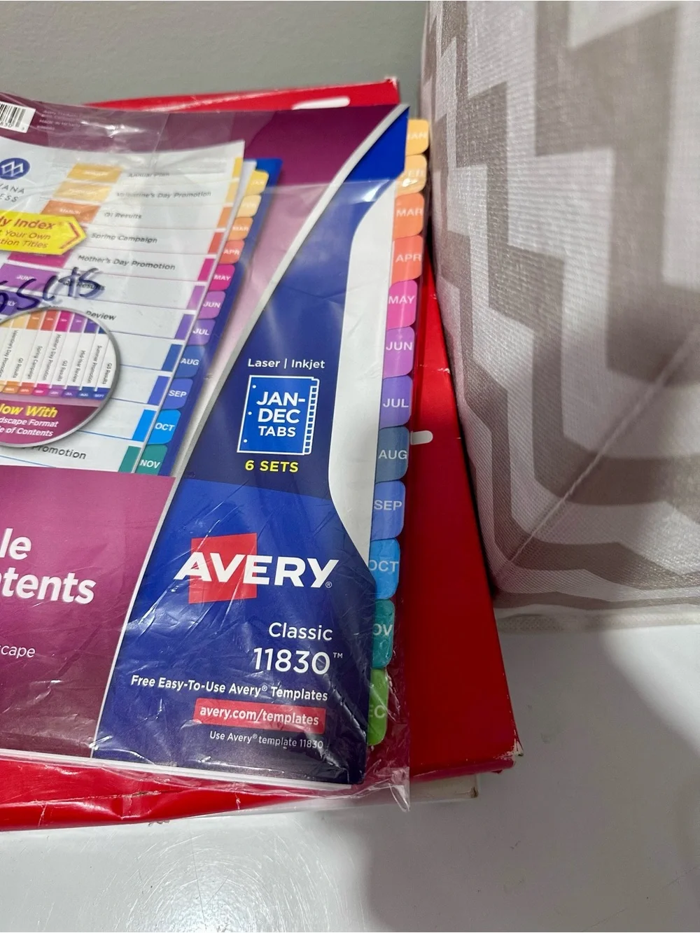 Avery Multicolor Jan-Dec Tab Dividers 5 Sets